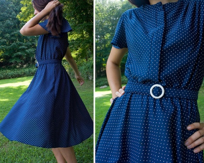 Vintage blue dress with flutter sleeves from Jenness87